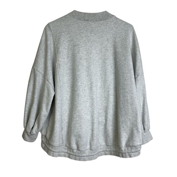 NAP Loungewear Oversized Track Sweatshirt Gray Womens Medium Drawstring Hem - Picture 2 of 12